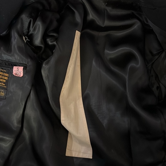 Black Double-Breasted Coat with Gold Buttons - Picture 10 of 11